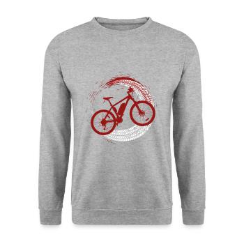 E Bike MTB VTT - Sweat-shirt Unisexe - gris chiné - Devant - Alina (178cm) & Michal (187cm)