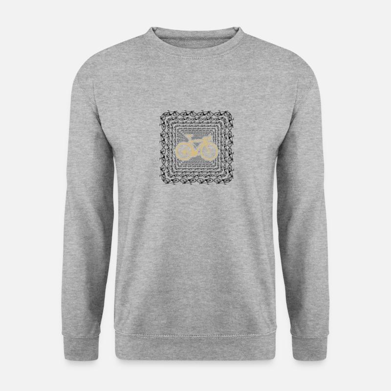 Rennrad Fahrrad QR Code gold - Unisex Pullover - Weißgrau meliert