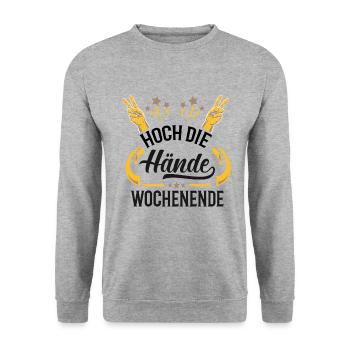 High hands. Weekend gift idea - Unisex Sweatshirt - salt & pepper - Front - Alina (178cm) & Michal (187cm)