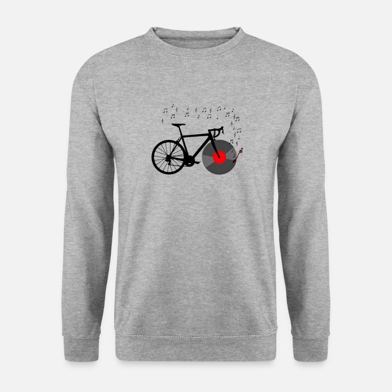 Vélo de course Platine et notes musicales - Sweat-shirt Unisexe - gris chiné