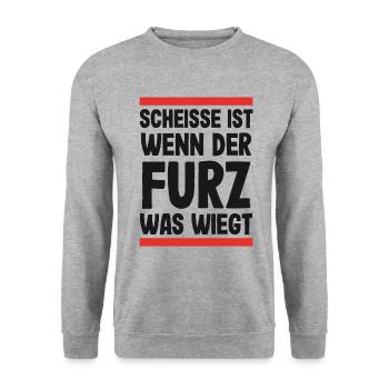 Lustige Sprüche lustiger Spruch Scheiße Kacke ist - Unisex Pullover - Weißgrau meliert - Vorne - Alina (178cm) & Michal (187cm)