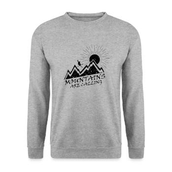Ski Mountains are calling - Unisex Pullover - Weißgrau meliert - Vorne - Alina (178cm) & Michal (187cm)