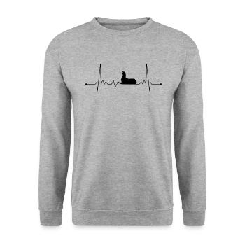 Alpaca Heartbeat Alpaca Heartbeat ECG Curve - Unisex Sweatshirt - salt & pepper - Front - Alina (178cm) & Michal (187cm)
