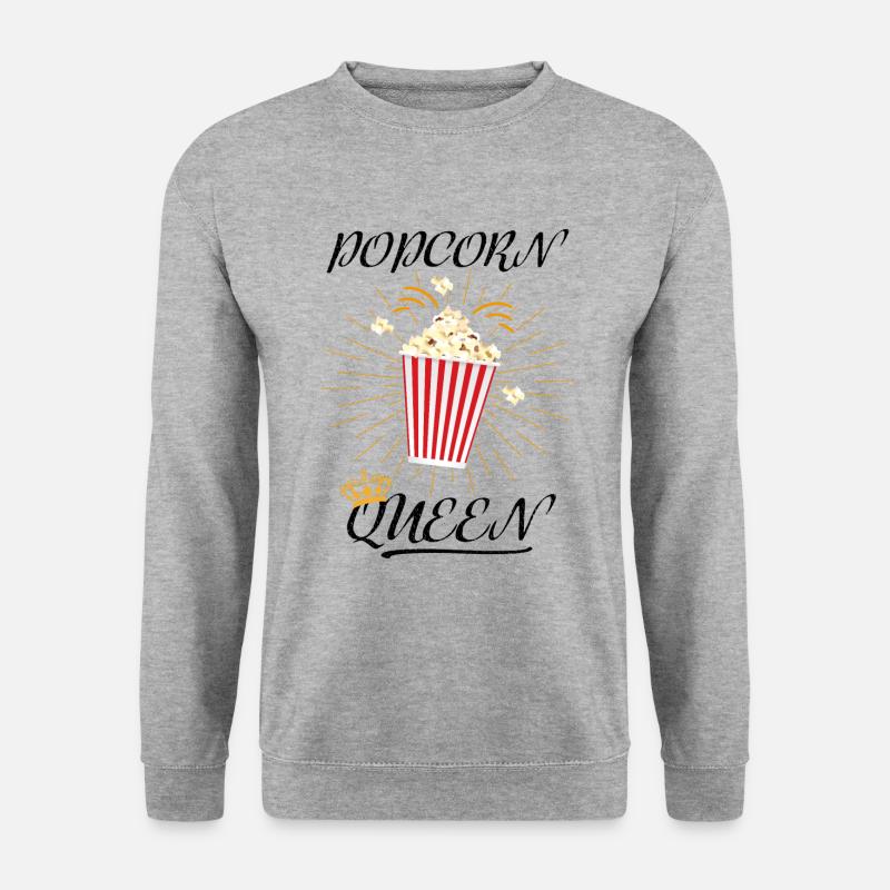 Popcorn Kostüm Popcorn Queen Kino Karneval TV - Unisex Pullover - Weißgrau meliert
