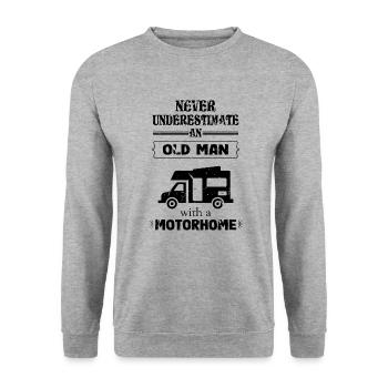 Motorhome camping pensioner camper old man WOMO - Unisex Sweatshirt - salt & pepper - Front - Alina (178cm) & Michal (187cm)