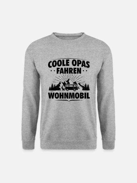 Wohnmobil Opa Großvater Rentner Camping Womo - Unisex Pullover - Weißgrau meliert