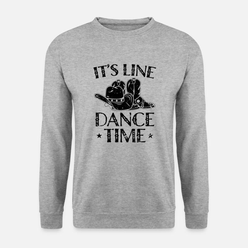 Linedance Tanz - Country Western Musik Line Dance - Unisex Pullover - Weißgrau meliert