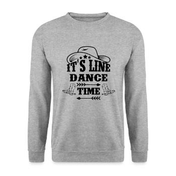 Linedance Time Country Western music dancing motif - Unisex Sweatshirt - salt & pepper - Front - Alina (178cm) & Michal (187cm)