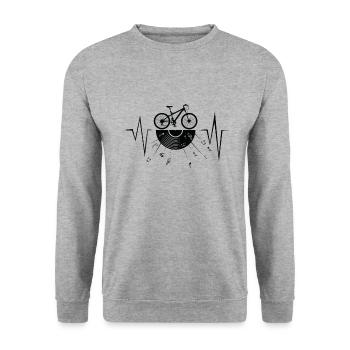 Vélo vinyle tourne-disque le rythme de la musique - Sweat-shirt Unisexe - gris chiné - Devant - Alina (178cm) & Michal (187cm)