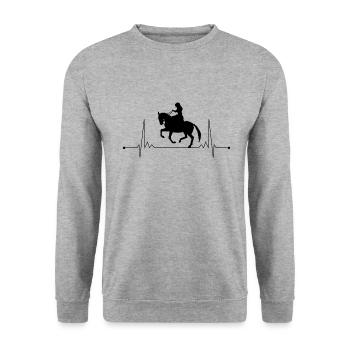 Horses rider heartbeat horse love riding pulse - Unisex Sweatshirt - salt & pepper - Front - Alina (178cm) & Michal (187cm)
