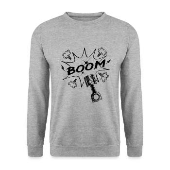 Mécanicien à piston boom garage mécanicien automobile - Sweat-shirt Unisexe - gris chiné - Devant - Alina (178cm) & Michal (187cm)