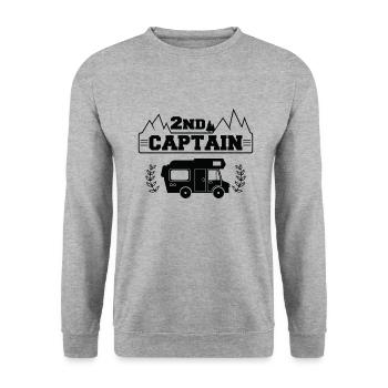 Camping-car 2nd Captain Womo passager camping-car - Sweat-shirt Unisexe - gris chiné - Devant - Alina (178cm) & Michal (187cm)