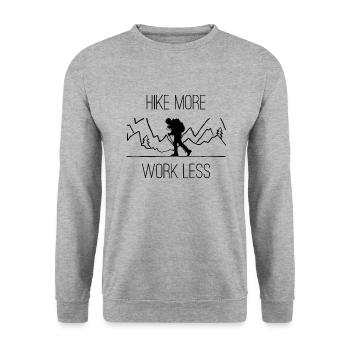 Hiking More Work Less Hikers Hiking - Unisex Sweatshirt - salt & pepper - Front - Alina (178cm) & Michal (187cm)