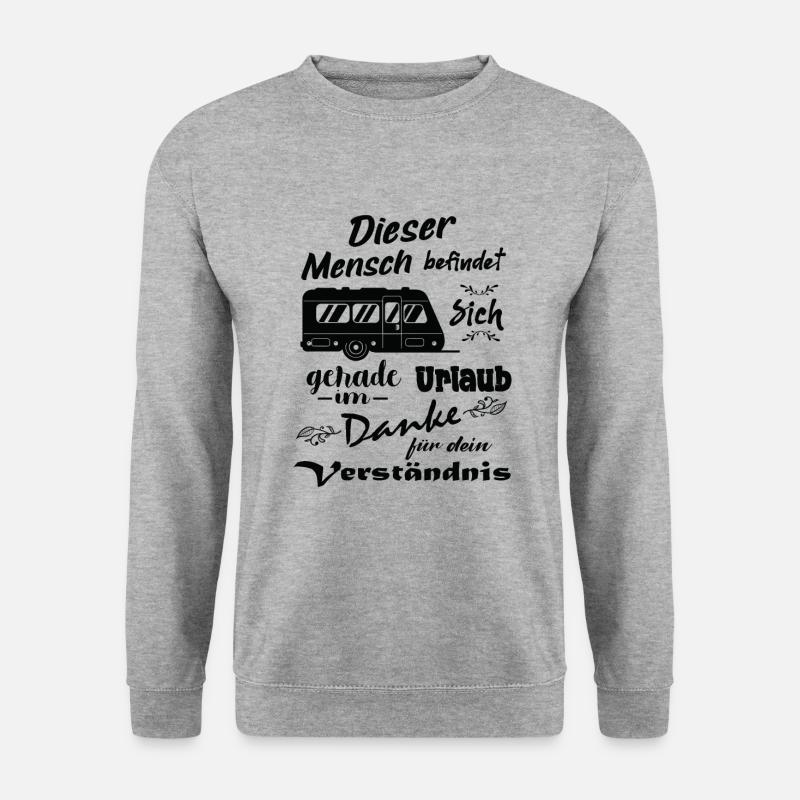 Dieser Mensch Befindet Sich Im Urlaub Wohnwagen - Unisex Pullover - Weißgrau meliert