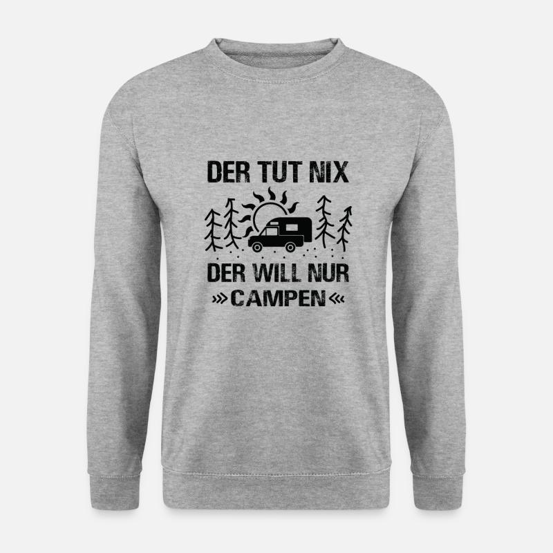 Der Tut Nix Der Will Nur Campen Pickup Camper - Unisex Pullover - Weißgrau meliert