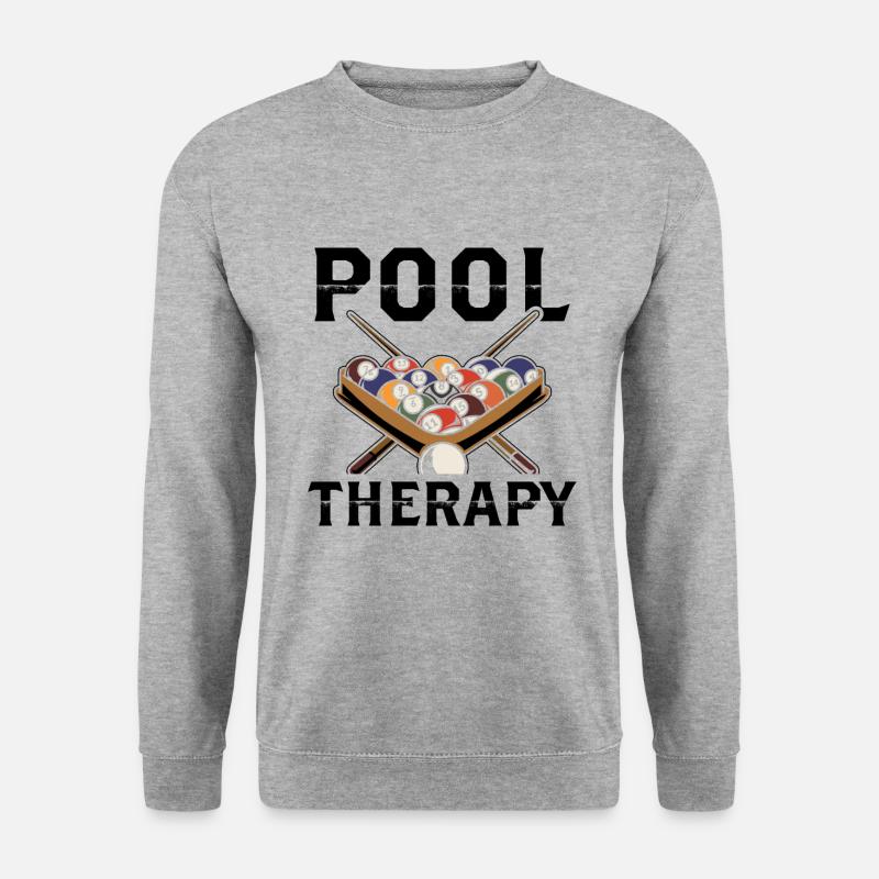 Pool Therapy Pool Billardspieler - Unisex Pullover - Weißgrau meliert