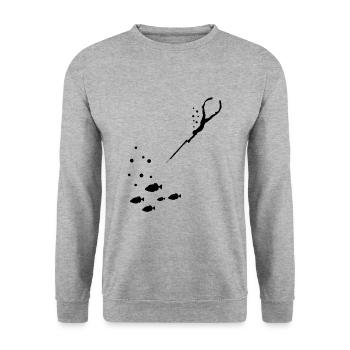 Pêche à la lance Apnée Plongée Freediving - Sweat-shirt Unisexe - gris chiné - Devant - Alina (178cm) & Michal (187cm)