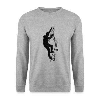 Vertical Mind für Kletterer Klettern Climbing - Unisex Pullover - Weißgrau meliert - Vorne - Alina (178cm) & Michal (187cm)