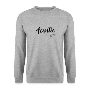 Tante Chat Tante avec Cat Cat Lover - Sweat-shirt Unisexe - gris chiné - Devant - Alina (178cm) & Michal (187cm)