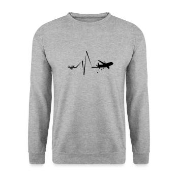 La chance des parachutistes à partir du battement de cœur - Sweat-shirt Unisexe - gris chiné - Devant - Alina (178cm) & Michal (187cm)