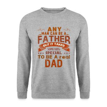 Tout homme peut être père mais il faut du courage - Sweat-shirt Unisexe - gris chiné - Devant - Alina (178cm) & Michal (187cm)
