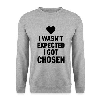 I was selected, not expected adoption day - Unisex Sweatshirt - salt & pepper - Front - Alina (178cm) & Michal (187cm)
