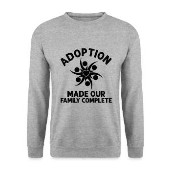 Adoption made our family completely heart - Unisex Sweatshirt - salt & pepper - Front - Alina (178cm) & Michal (187cm)