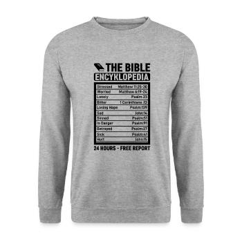 The Bible Encyklopedia 24 heures - Gratuit - Sweat-shirt Unisexe - gris chiné - Devant - Alina (178cm) & Michal (187cm)