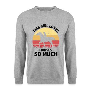 This girl loves horses so much Western culture - Unisex Sweatshirt - salt & pepper - Front - Alina (178cm) & Michal (187cm)