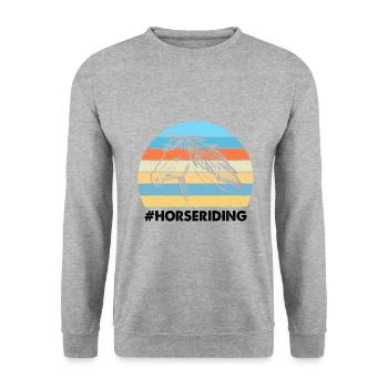 Équitation Coucher de soleil coloré Fond Cheval - Sweat-shirt Unisexe - gris chiné - Devant - Alina (178cm) & Michal (187cm)