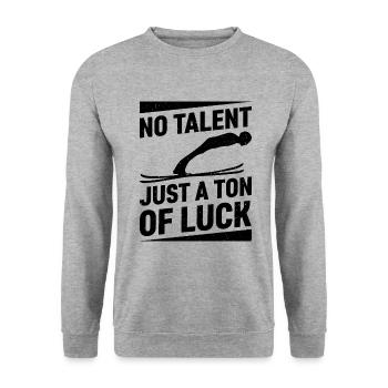 , just a lot of luck ski jumping - Unisex Sweatshirt - salt & pepper - Front - Alina (178cm) & Michal (187cm)
