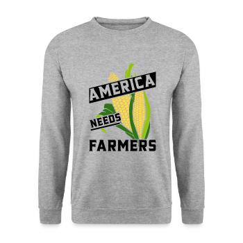 L’Amérique a besoin de nourriture pour le maïs des agriculteurs - Sweat-shirt Unisexe - gris chiné - Devant - Alina (178cm) & Michal (187cm)