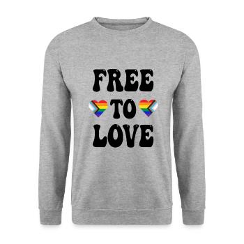 Free To Love LGBTQ Pride - Unisex Sweatshirt - salt & pepper - Front - Alina (178cm) & Michal (187cm)