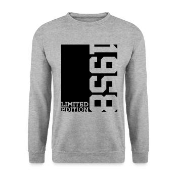 LIMITED EDITION 1958 68TH BIRTHDAY - Unisex Sweatshirt - salt & pepper - Front - Alina (178cm) & Michal (187cm)