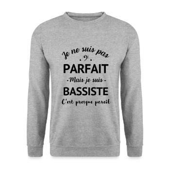 Basse humour bassiste parfait homme - Sweat-shirt Unisexe - gris chiné - Devant - Alina (178cm) & Michal (187cm)