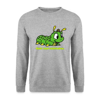 Raupe - Unisex Pullover - Weißgrau meliert - Vorne - Alina (178cm) & Michal (187cm)