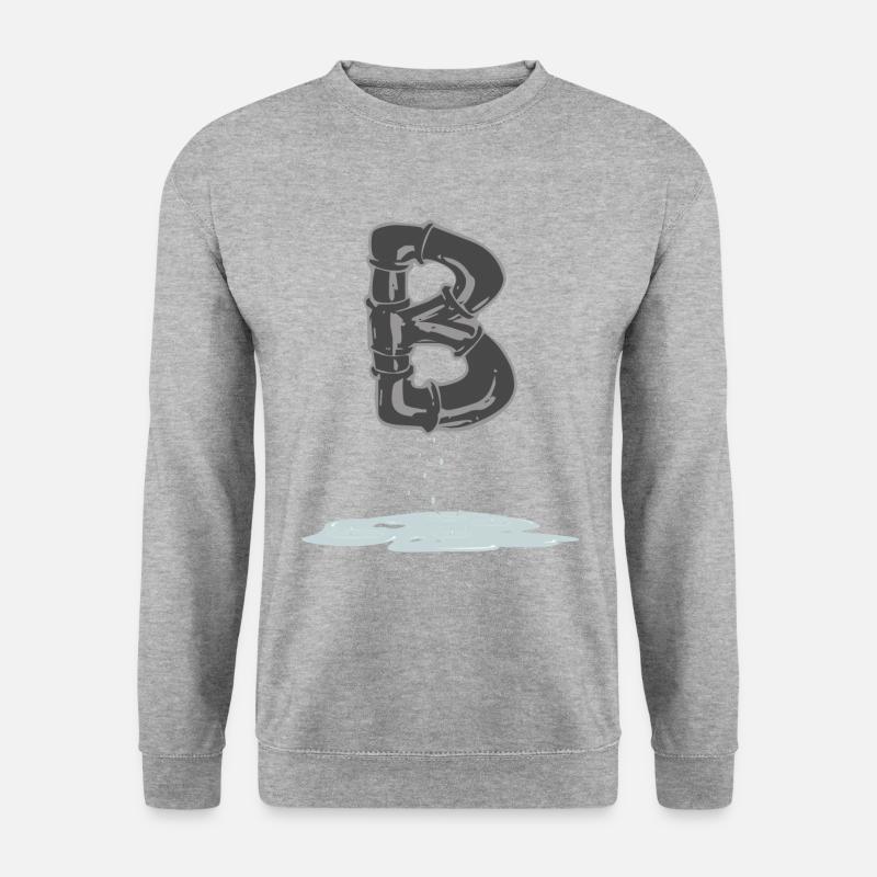 rohr b - Unisex Pullover - Weißgrau meliert