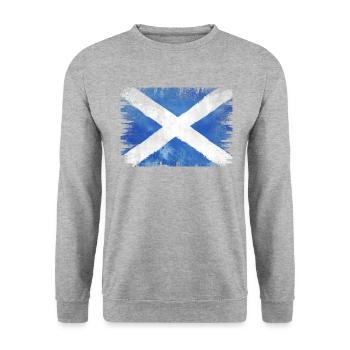 SCOTTLAND VINTAGE FLAG USED LOOK WATERCOLOR - Unisex Sweatshirt - salt & pepper - Front - Alina (178cm) & Michal (187cm)