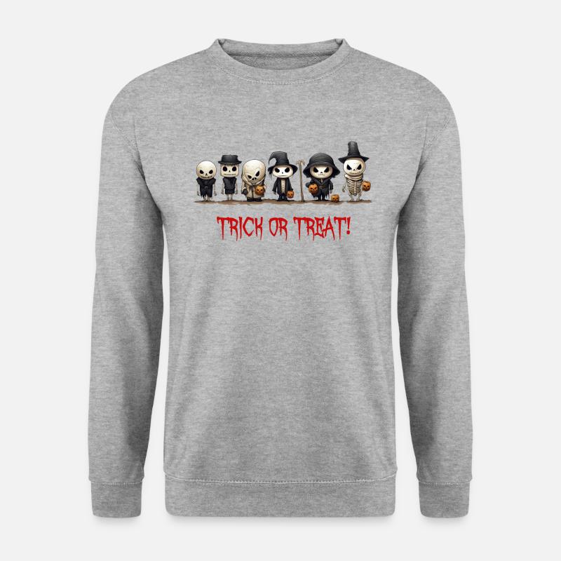 Halloween - Trick or treat - Unisex Pullover - Weißgrau meliert