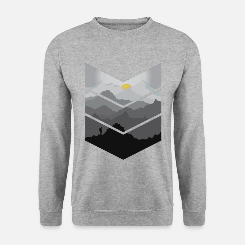 Berge - Unisex Pullover - Weißgrau meliert