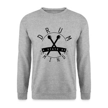 un état d'esprit tambour - Sweat-shirt Unisexe - gris chiné - Devant - Alina (178cm) & Michal (187cm)