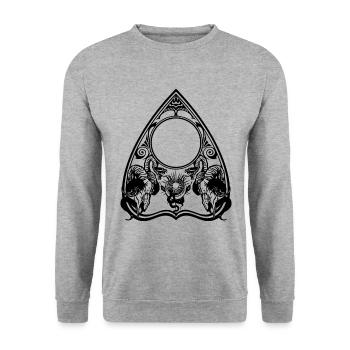 Planchette Devil Halloween - Sweat-shirt Unisexe - gris chiné - Devant - Alina (178cm) & Michal (187cm)