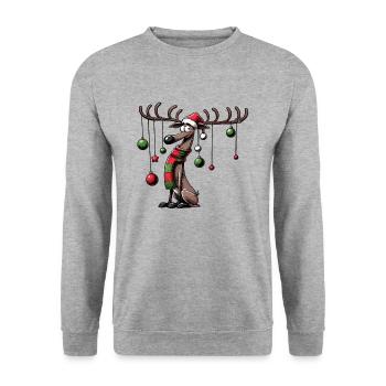 Orignal Noël Arbre de Noël Cadeau de Noël - Sweat-shirt Unisexe - gris chiné - Devant - Alina (178cm) & Michal (187cm)