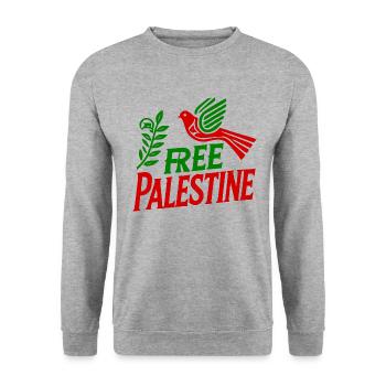 Free palestine - Sweat-shirt Unisexe - gris chiné - Devant - Alina (178cm) & Michal (187cm)