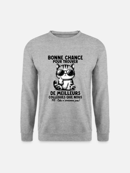 Idée Cadeau Départ Collègue De Travail Humour - Sweat-shirt Unisexe - gris chiné
