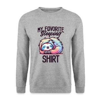 Lazy Sleep Humor Gift Pajamas Lazy - Unisex Sweatshirt - salt & pepper - Front - Alina (178cm) & Michal (187cm)