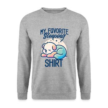 Dog Sleep Humor Gift Pajamas Lazy - Unisex Sweatshirt - salt & pepper - Front - Alina (178cm) & Michal (187cm)