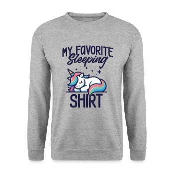 Unicorn Sleep Humor Gift Pajamas Lazy - Unisex Sweatshirt - salt & pepper - Front - Alina (178cm) & Michal (187cm)