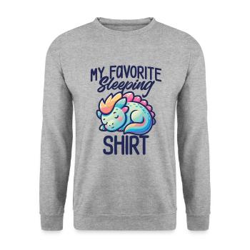 Dinosaur Sleep Humor Gift Pajamas Lazy - Unisex Sweatshirt - salt & pepper - Front - Alina (178cm) & Michal (187cm)