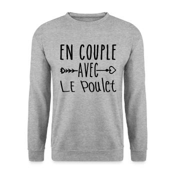 Couples with Chicken, Chicken Fans Gift - Unisex Sweatshirt - salt & pepper - Front - Alina (178cm) & Michal (187cm)